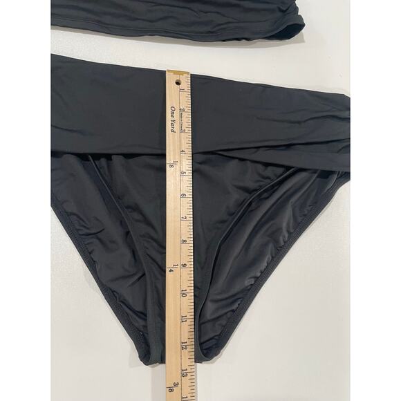 La Blanca Island Goddess One Shoulder Keyhole Tankini Top & Bottom Black SzUS 16 - Picture 11 of 12